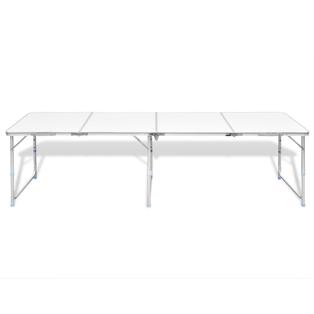 Camping Inklapbaar En Verstelbaar Aluminium Wit 240 x 60 cm Tafel