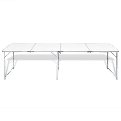 Camping Inklapbaar En Verstelbaar Aluminium Wit 240 x 60 cm Tafel