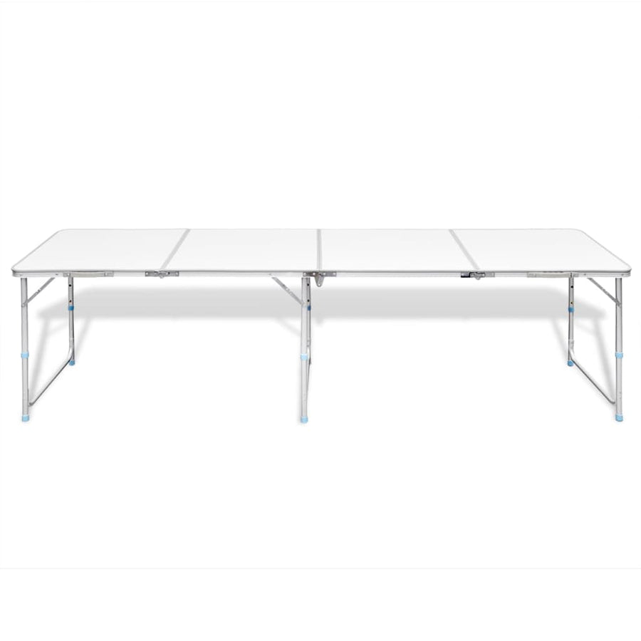 Camping Inklapbaar En Verstelbaar Aluminium Wit 240 x 60 cm Tafel