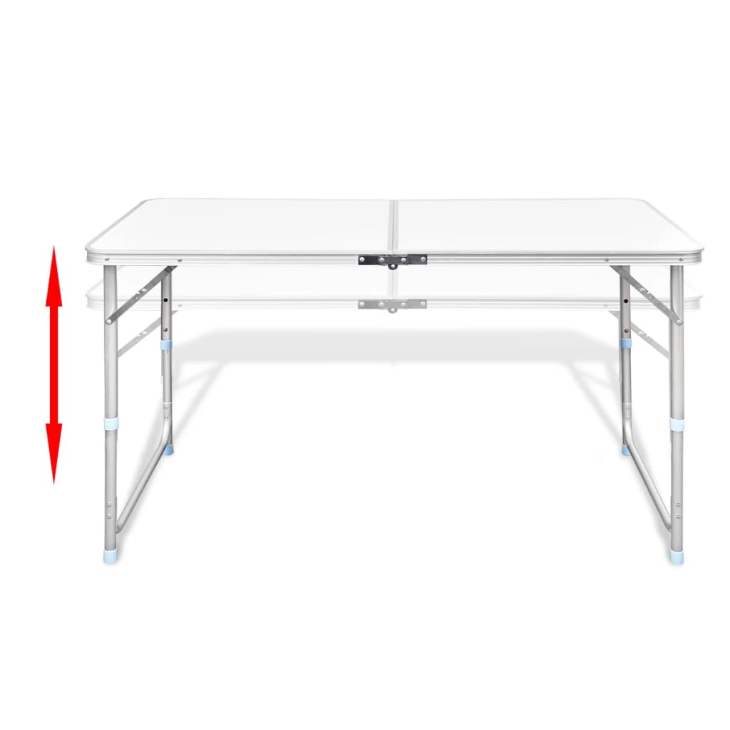 Campingtafel Inklapbaar En Verstelbaar Aluminium 20 X 60 Cm 4 Stoelen Wit 120 x 60 cm Tafelset