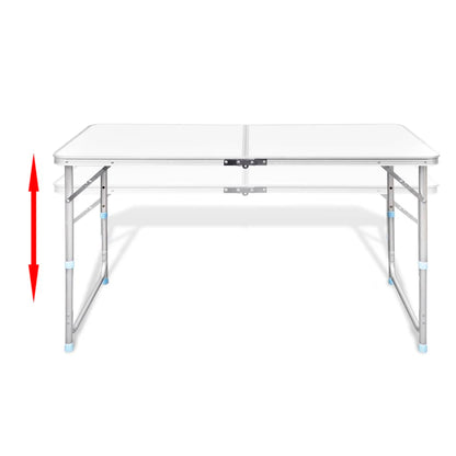 Campingtafel Inklapbaar En Verstelbaar Aluminium 20 X 60 Cm 4 Stoelen Wit 120 x 60 cm Tafelset