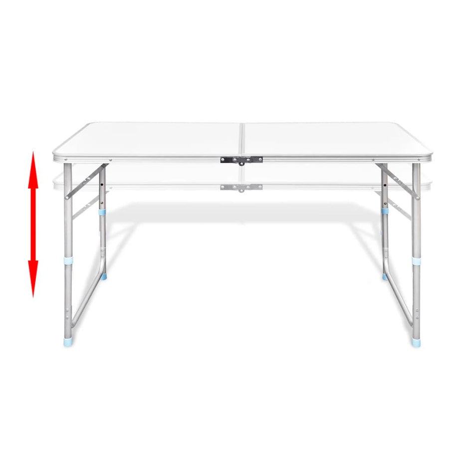 Campingtafel Inklapbaar En Verstelbaar Aluminium 20 X 60 Cm 4 Stoelen Wit 120 x 60 cm Tafelset