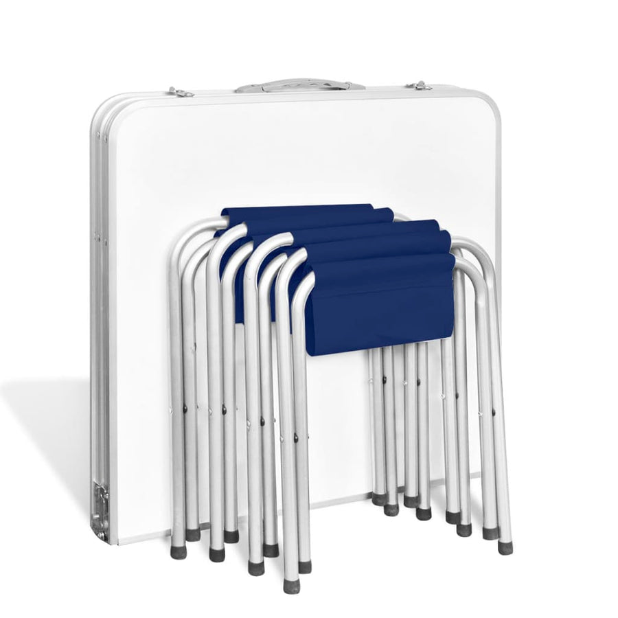 Campingtafel Inklapbaar En Verstelbaar Aluminium 20 X 60 Cm 4 Stoelen Wit 120 x 60 cm Tafelset