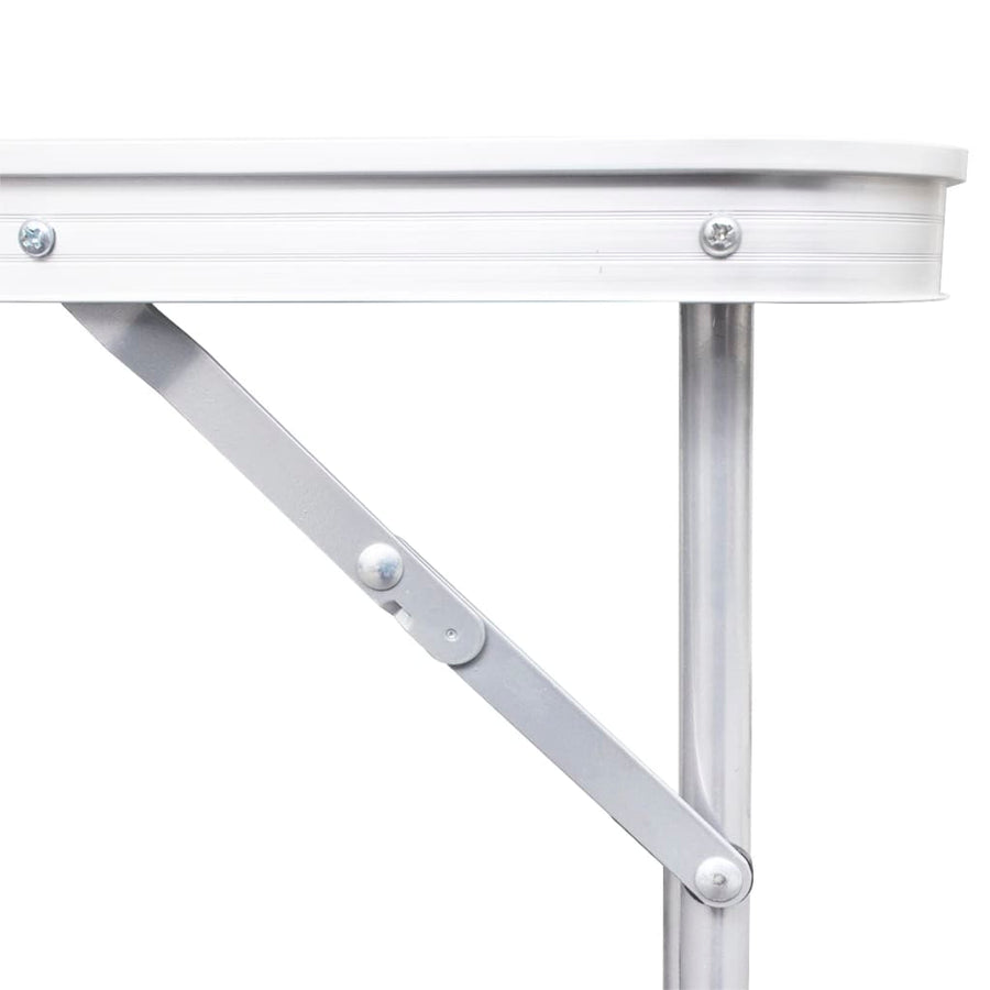 Campingtafel In Hoogte Verstelbaar Met 6 Krukken Wit 180 x 60 cm Tafelset