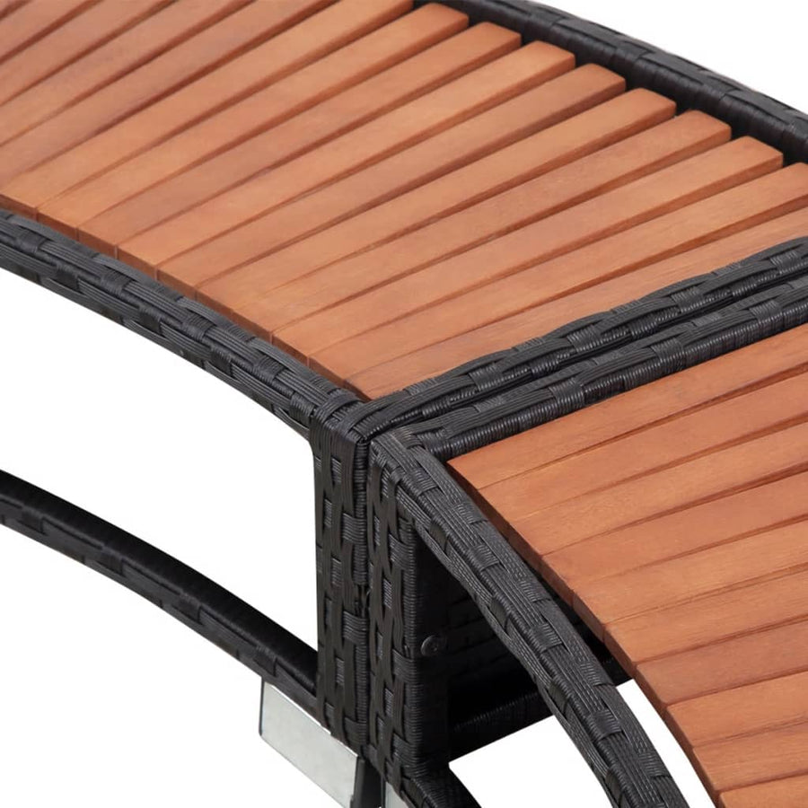 Hottub-Ombouw Poly Rattan Zwart