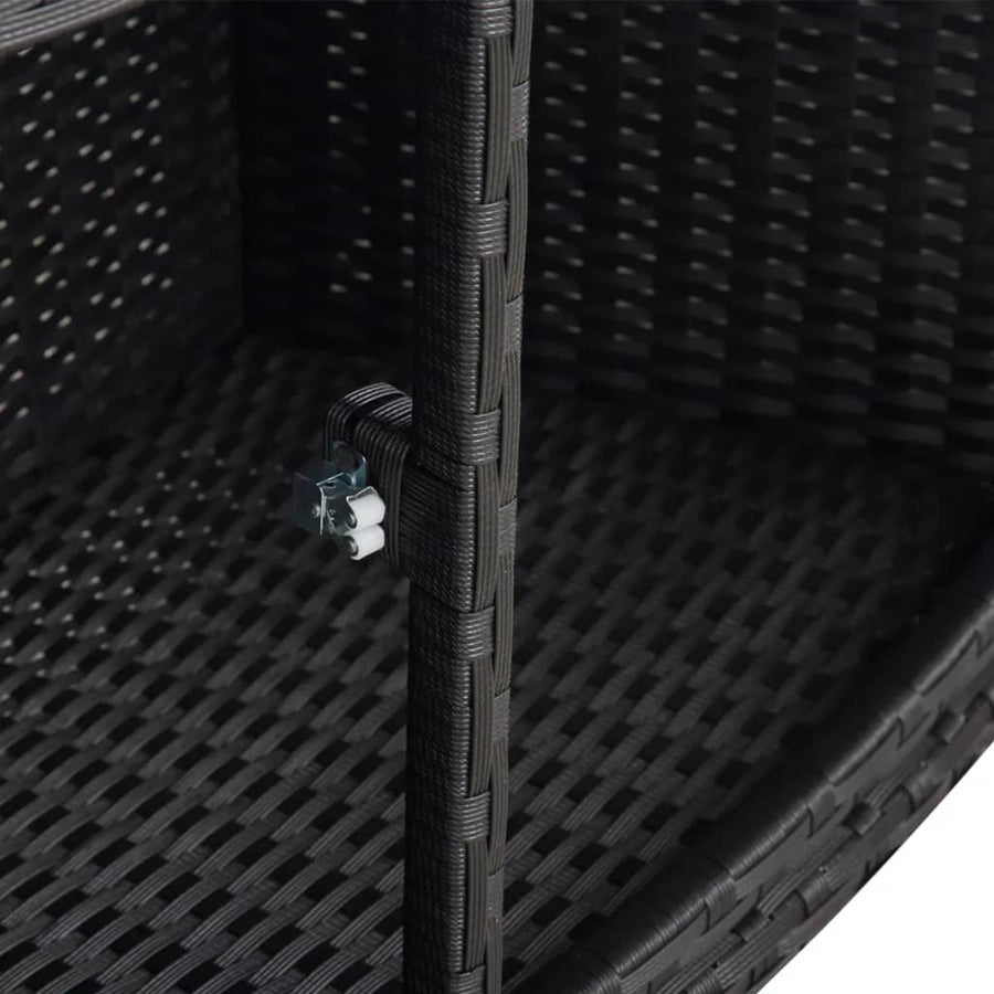 Hottub-Ombouw Poly Rattan Zwart