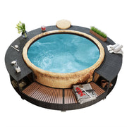 Hottub ombouw poly rattan 283 cm buitendiameter zwart