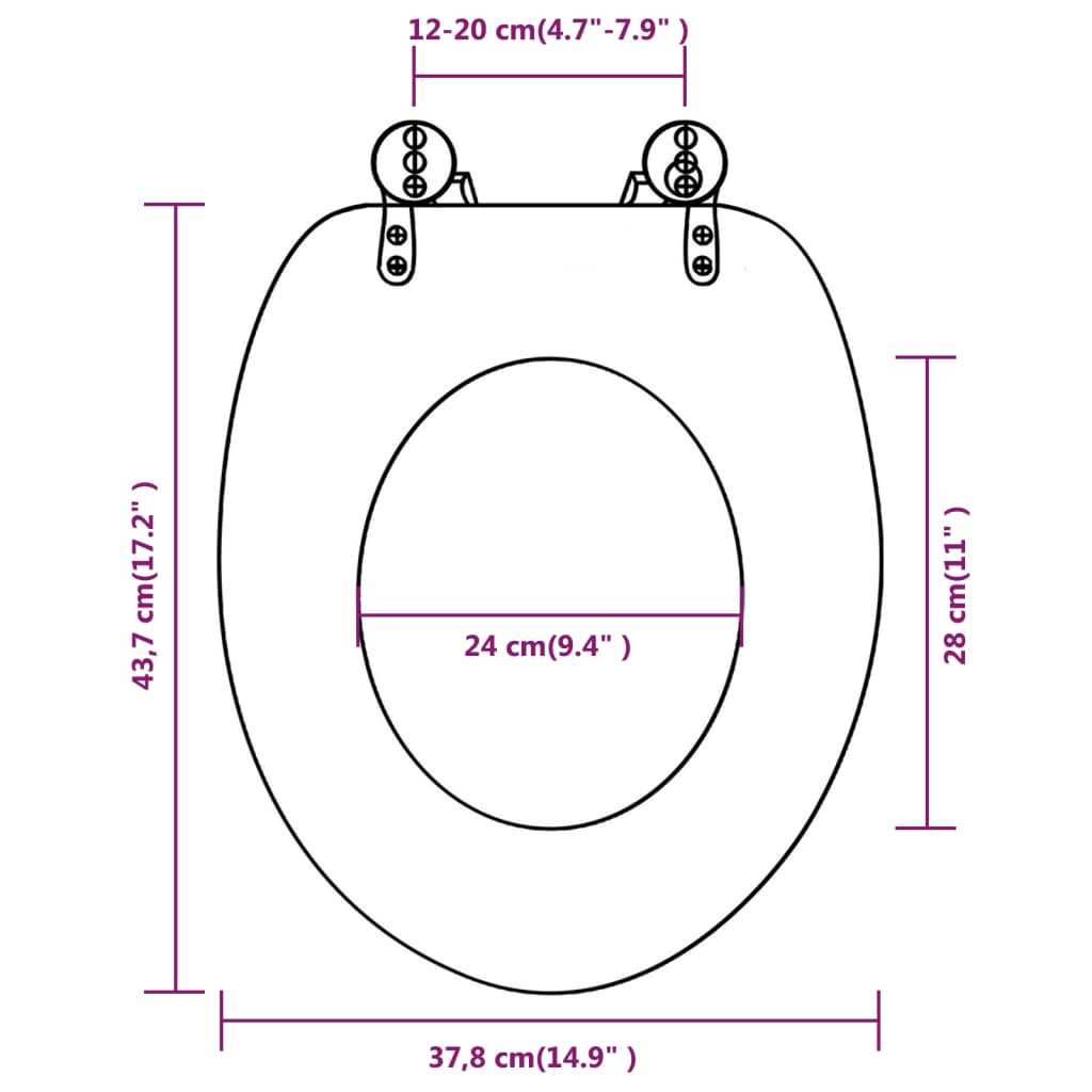 Toiletbril met MDF houten ontwerp 1 Oud hout Nee