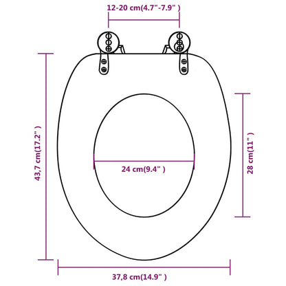 Toiletbril met MDF houten ontwerp 1 Oud hout Nee