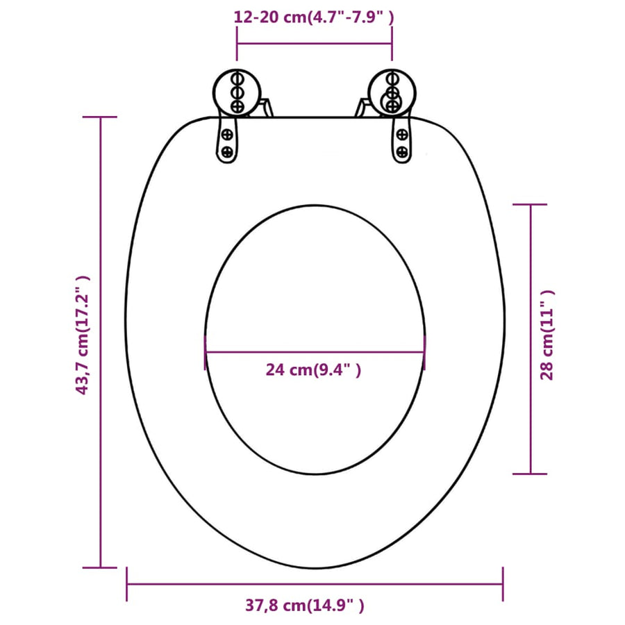 Toiletbril met MDF houten ontwerp 1 Oud hout Nee