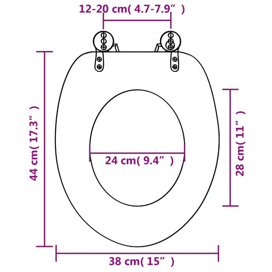 Toiletbril van MDF met New York dessin 1 New York Nee