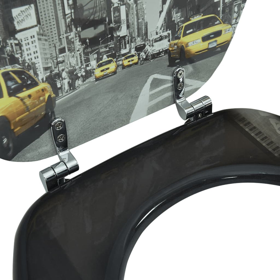 Toiletbril van MDF met New York dessin 1 New York Nee