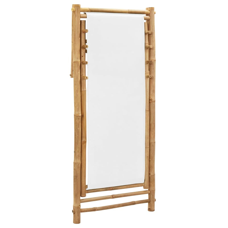 Terrasstoel Bamboe En Canvas Wit