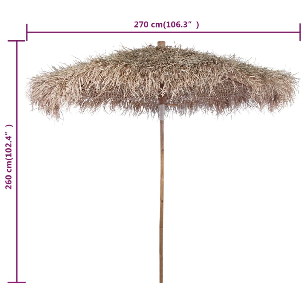 Parasol Van Bamboe Met Dak Van Bananenbladeren 270 Cm
