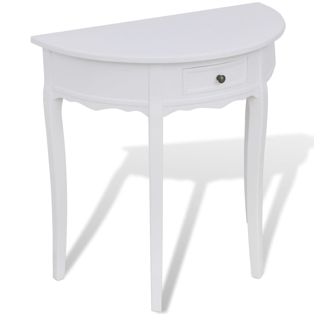 Wandtafel Met Lade Halfrond Wit