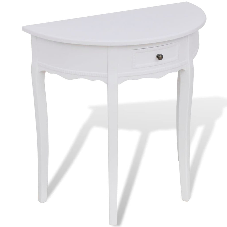 Wandtafel Met Lade Halfrond Wit