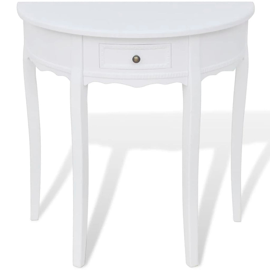 Wandtafel Met Lade Halfrond Wit