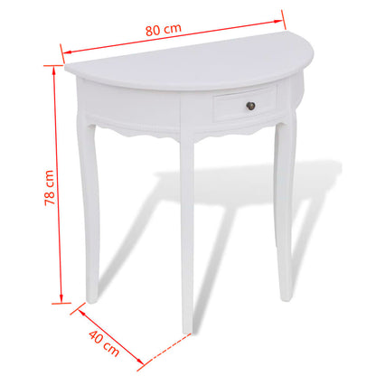 Wandtafel Met Lade Halfrond Wit