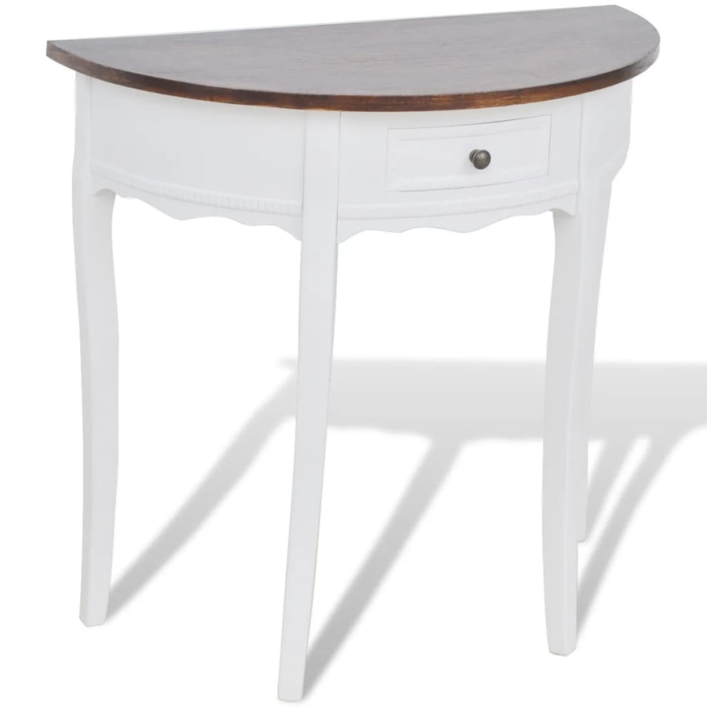 Wandtafel Met Lade Halfrond Bruin