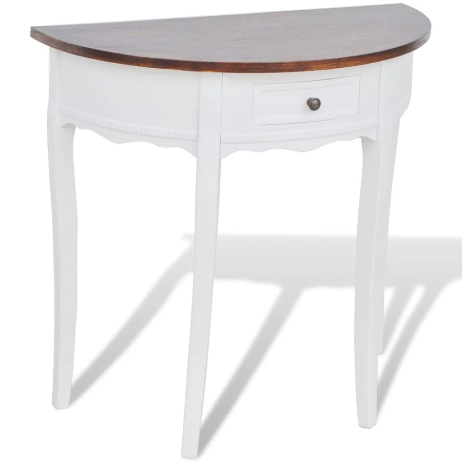 Wandtafel Met Lade Halfrond Bruin