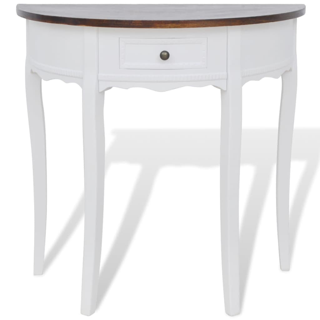 Wandtafel Met Lade Halfrond Bruin