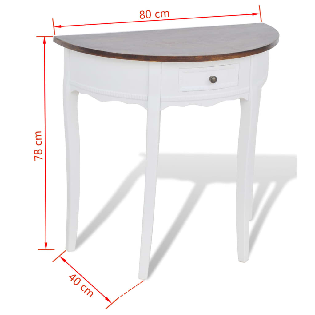 Wandtafel Met Lade Halfrond Bruin