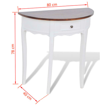 Wandtafel Met Lade Halfrond Bruin