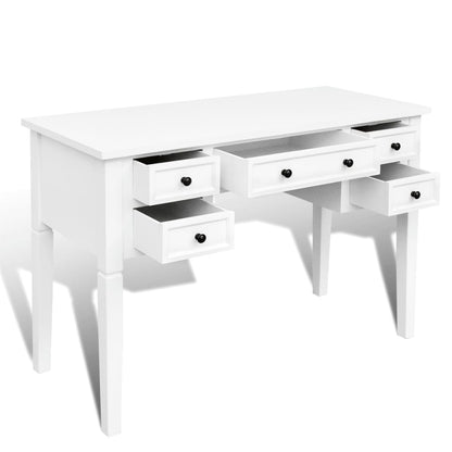 Schrijftafel Met 5 Lades Wit