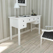 Schrijftafel 5 lades wit 109,5x45x77,5 cm