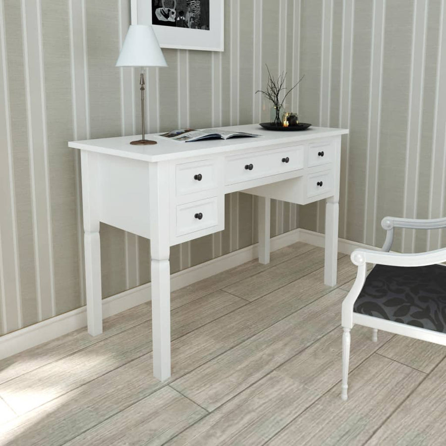 Schrijftafel Met 5 Lades Wit