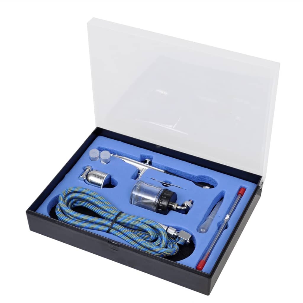 Airbrush Set Met Glazen Beker 0,2 / 0,3 / 0,5 Mm Mondstukken Taupe