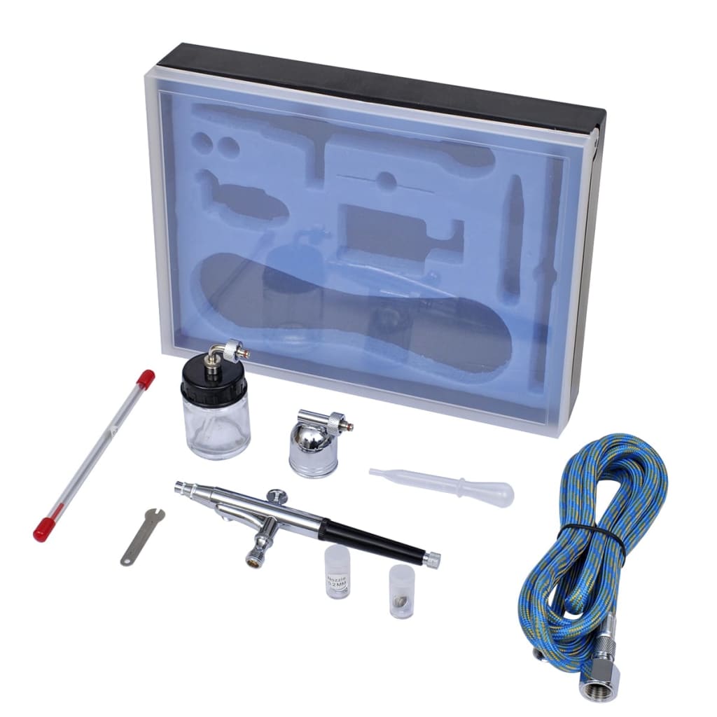 Airbrush Set Met Glazen Beker 0,2 / 0,3 / 0,5 Mm Mondstukken Taupe