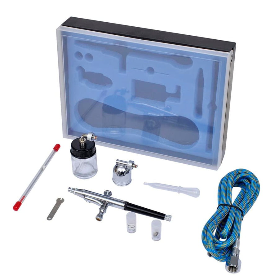 Airbrush Set Met Glazen Beker 0,2 / 0,3 / 0,5 Mm Mondstukken Taupe