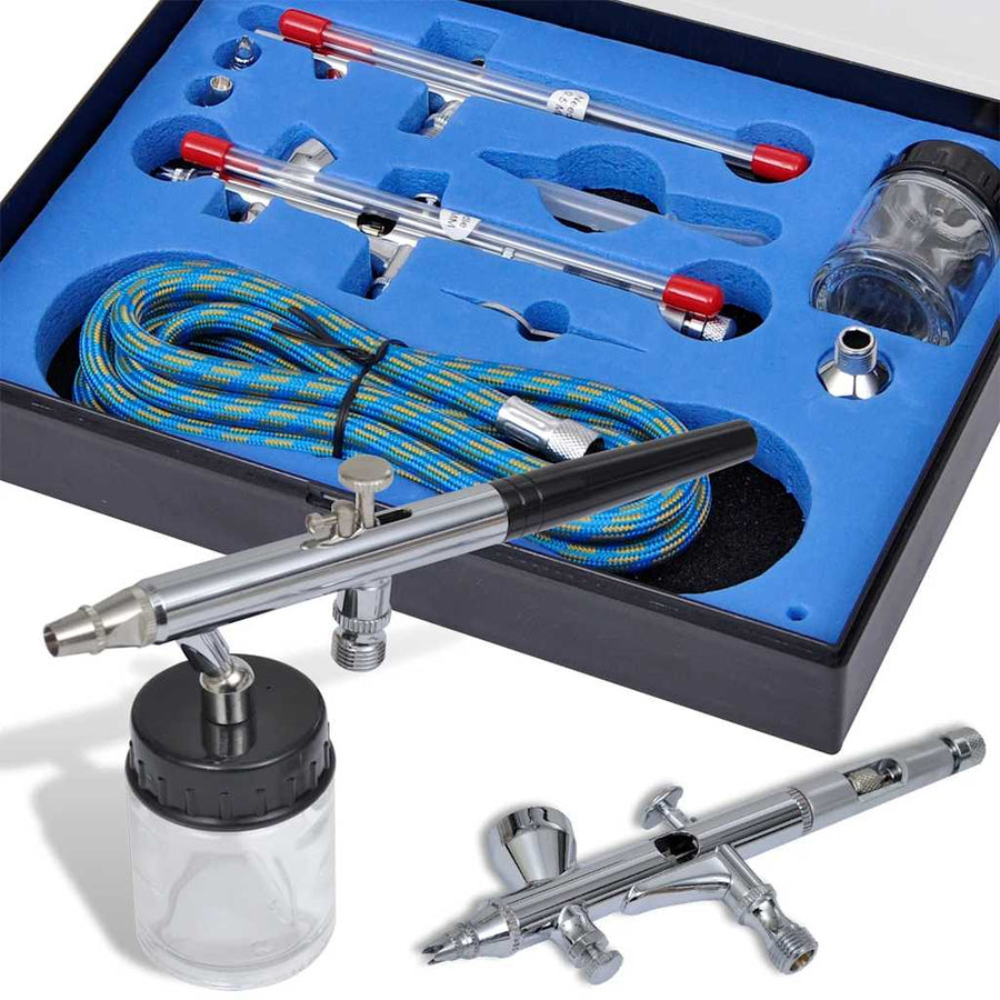 Airbrush Set Met 2 Pistolen Wit