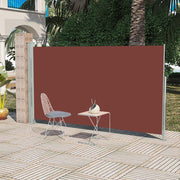 Tuinscherm uittrekbaar 160x300 cm bruin polyester