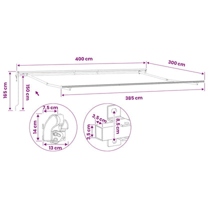 Luifel Frame 4x3 m Automatische Terugrol Aluminium