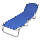 Ligbed inklapbaar staal blauw 189x58x27 cm