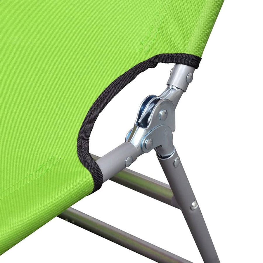 Ligbed Inklapbaar Met Hoofdkussen Gepoedercoat Staal Groen 1
