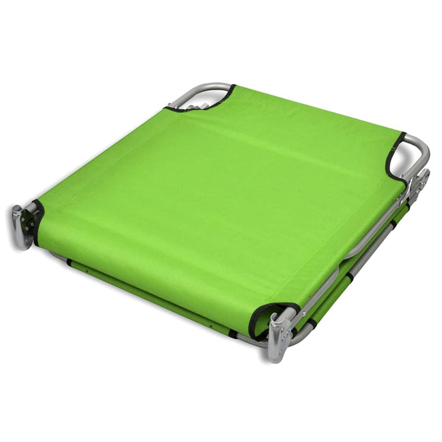 Ligbed Inklapbaar Met Hoofdkussen Gepoedercoat Staal Groen 1