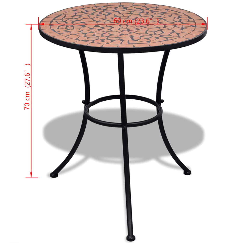 Bistrotafel 60 Cm Mozaïek Kleurig Terracotta Rond