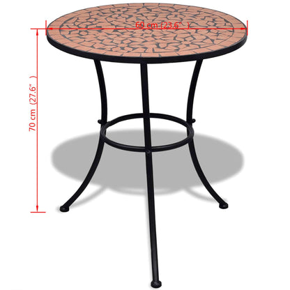 Bistrotafel 60 Cm Mozaïek Kleurig Terracotta Rond