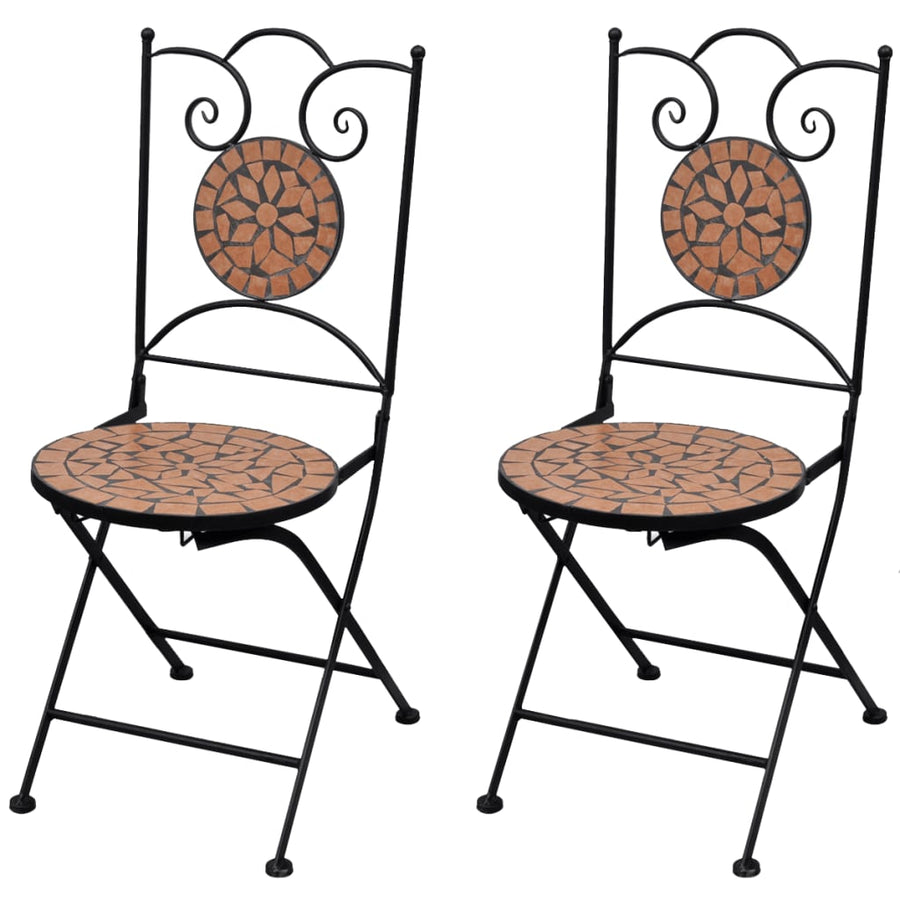 Bistrostoelen Inklapbaar Keramiek Terracottakleurig Bruin