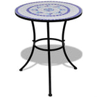 Bistro table 60 cm mosaic blue and white