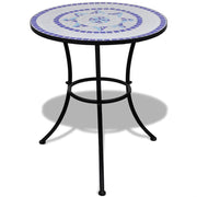 Bistrotafel 60 cm mozaïek blauw wit