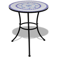 Bistrotafel 60 Cm Mozaïek En Wit Blauw Rond