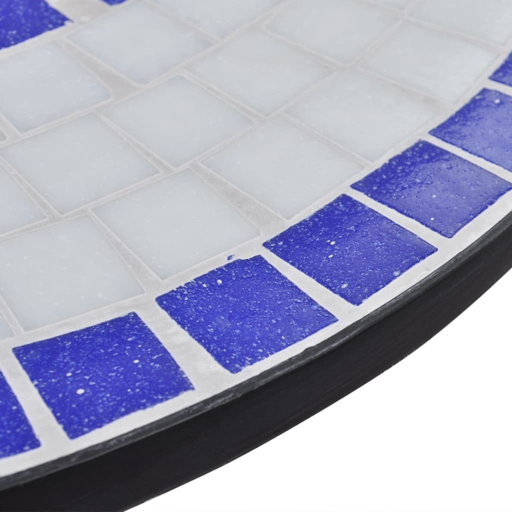 Bistrotafel 60 Cm Mozaïek En Wit Blauw Rond