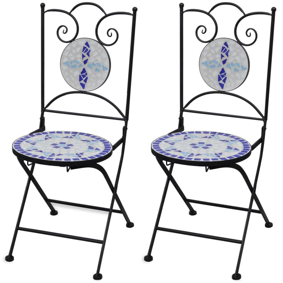 Bistrostoelen Inklapbaar Keramiek En Wit Blauw