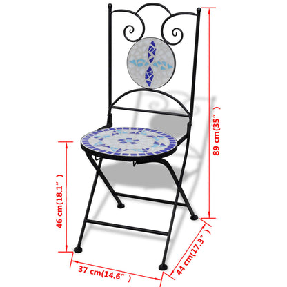 Bistrostoelen Inklapbaar Keramiek En Wit Blauw