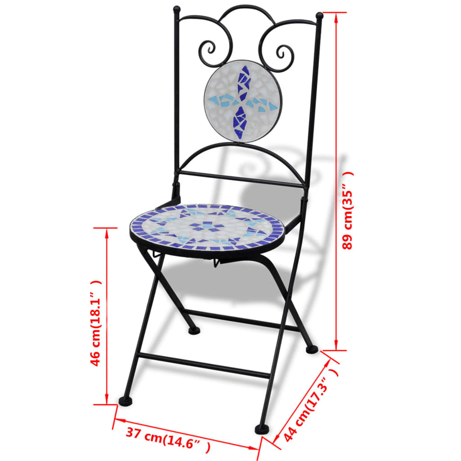 Bistrostoelen Inklapbaar Keramiek En Wit Blauw