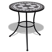 Bistrotafel 60 cm mozaïek zwart wit
